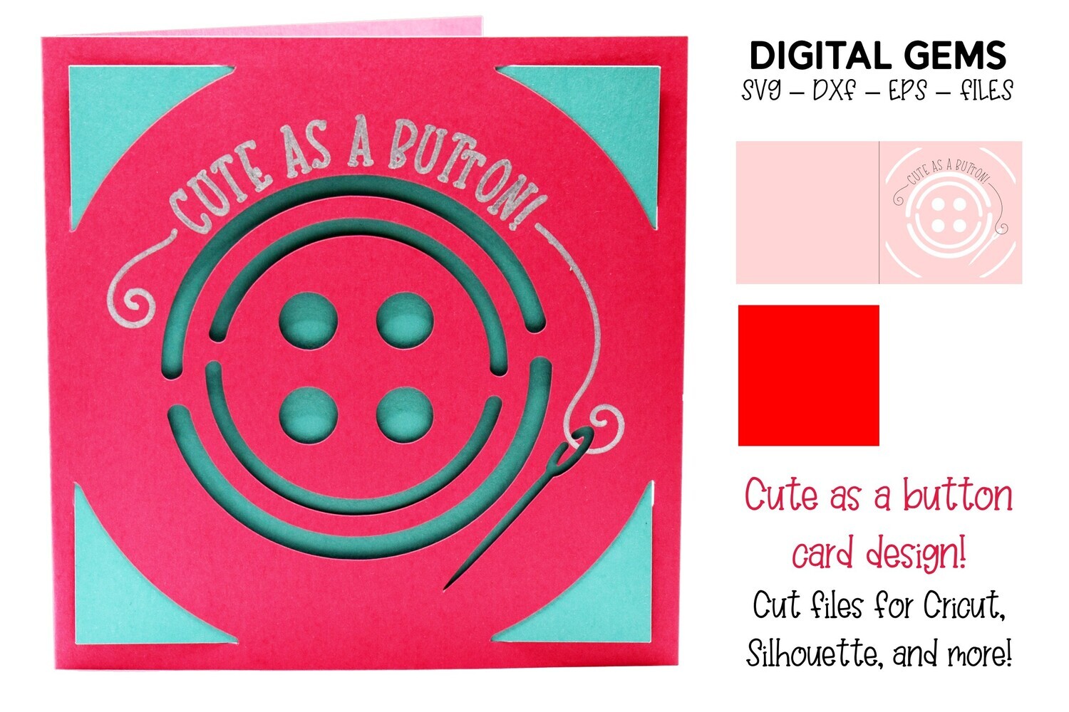 Cute as a button card design