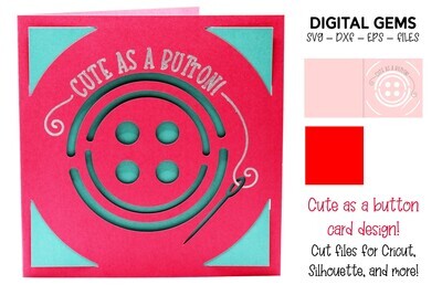 Cute as a button card design