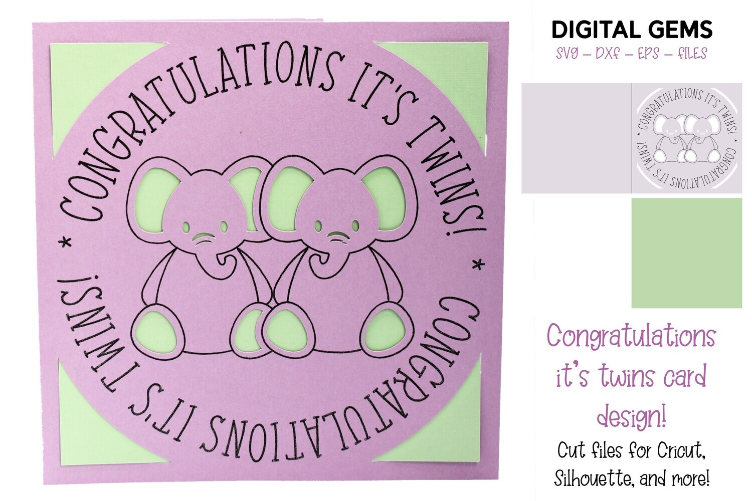 Congratulations it&#39;s twins card design