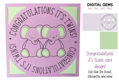 Congratulations it&#39;s twins card design