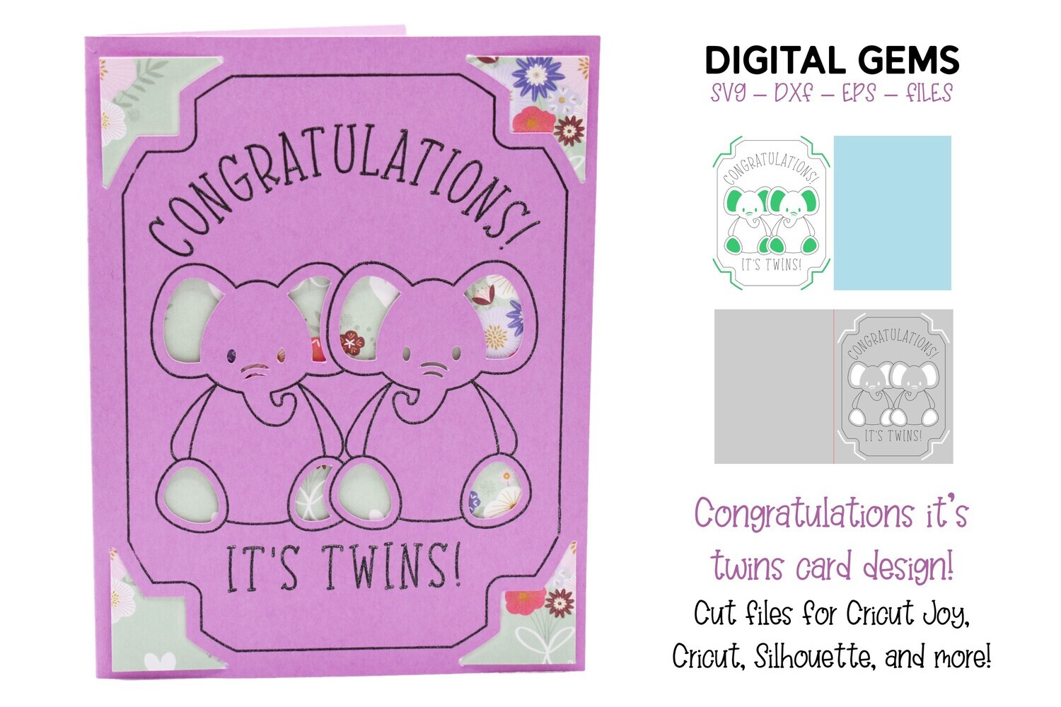 Congratulations it&#39;s twins! Cricut joy card design