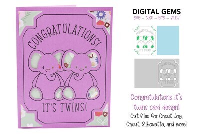Congratulations it&#39;s twins! Cricut joy card design