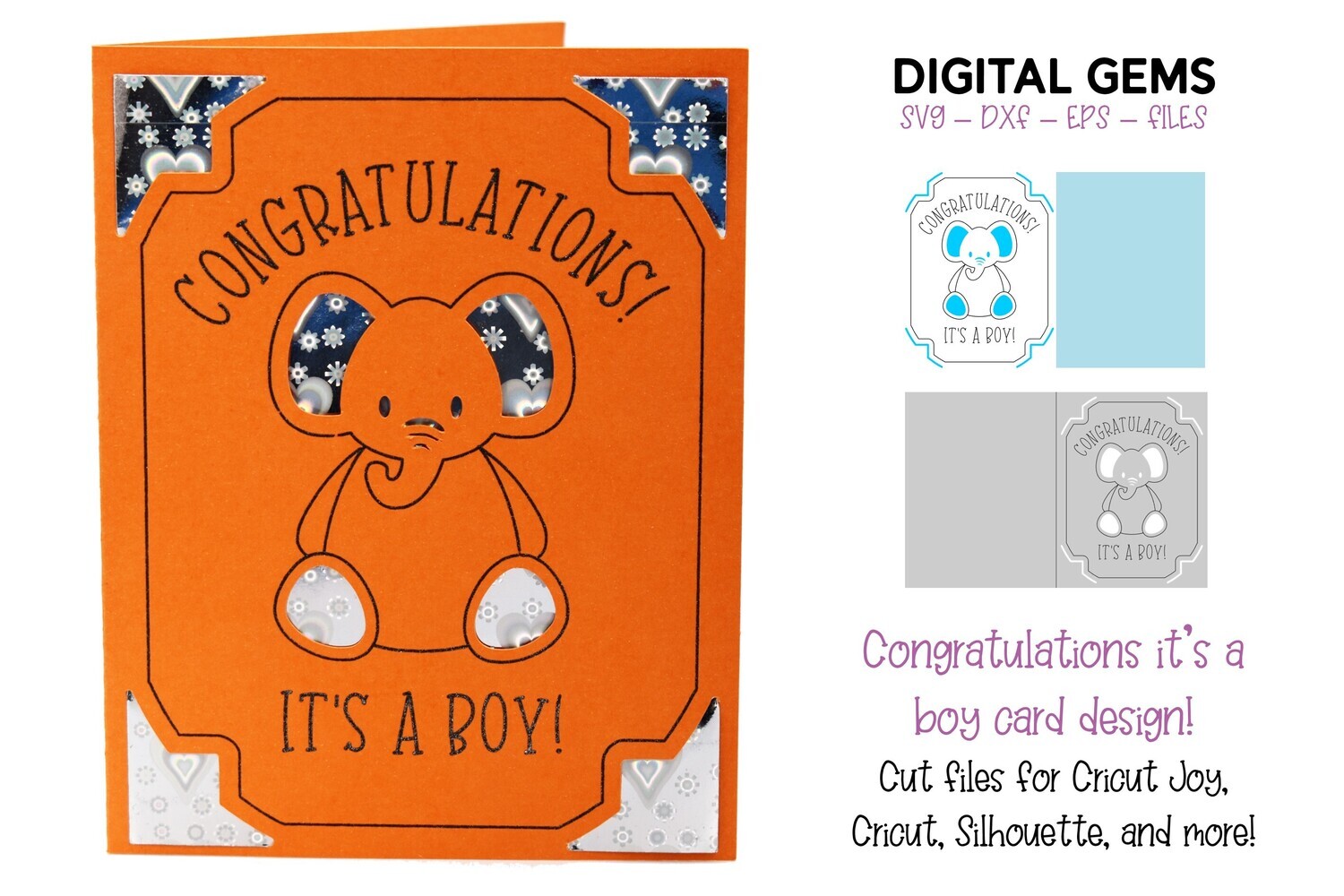 Congratulations it&#39;s a Boy! Cricut joy card design