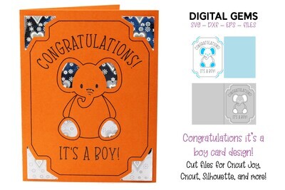 Congratulations it&#39;s a Boy! Cricut joy card design