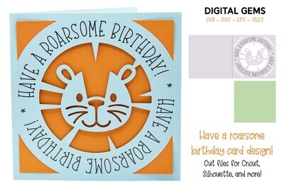 Have a roarsome birthday! Lion card design