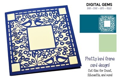 Pretty bird and flower frame card