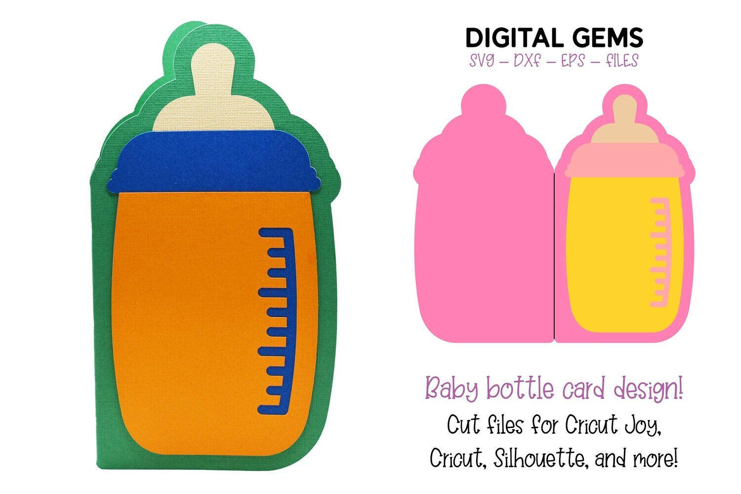 Baby bottle card design