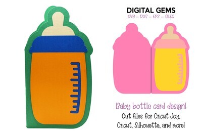 Baby bottle card design