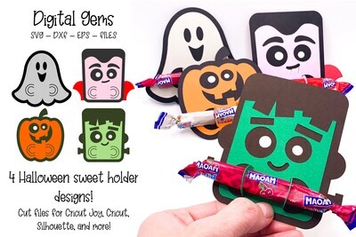 Sweet holder SVG files | 4 Halloween designs