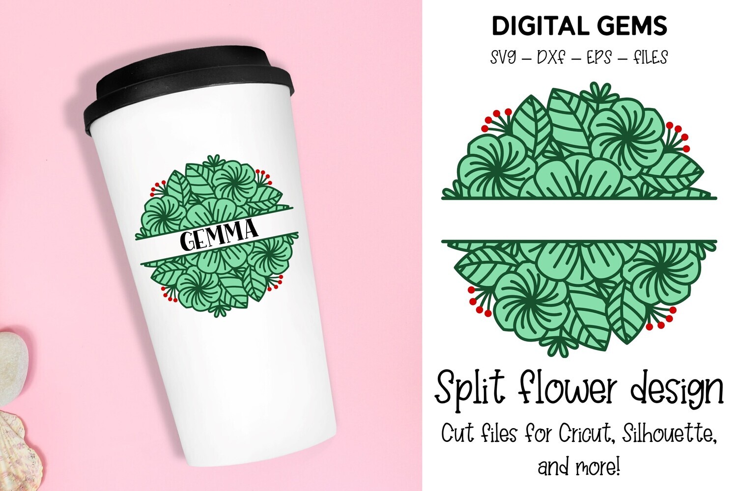 Split Flower SVG file