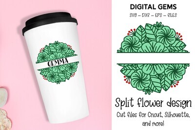 Split Flower SVG file