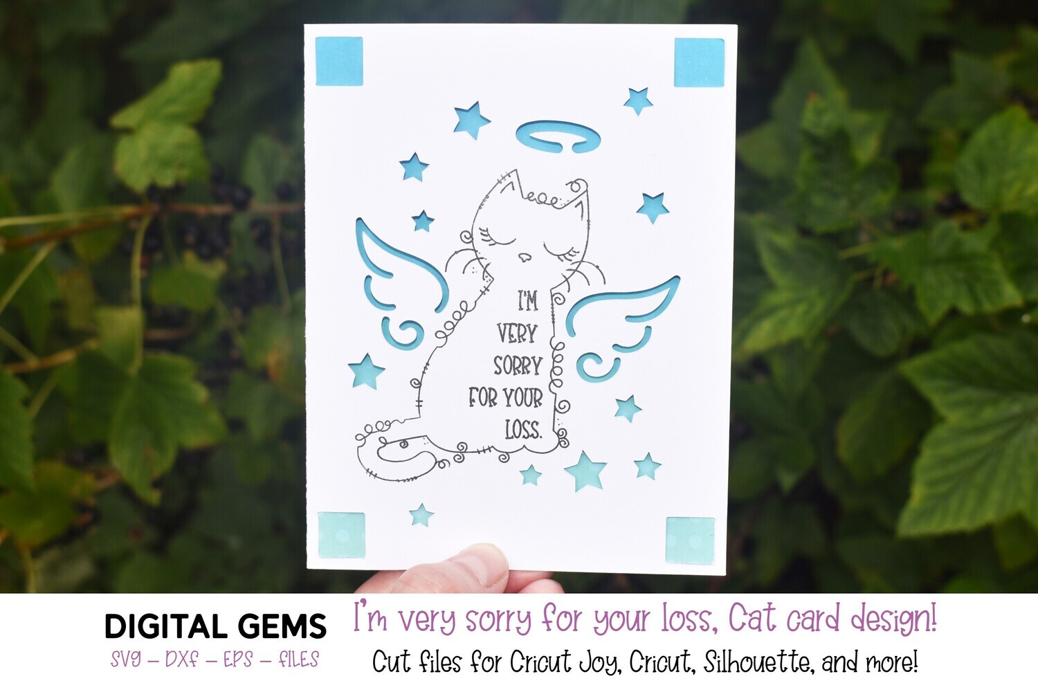 Cricut Joy SVG | Cat loss sympathy card.