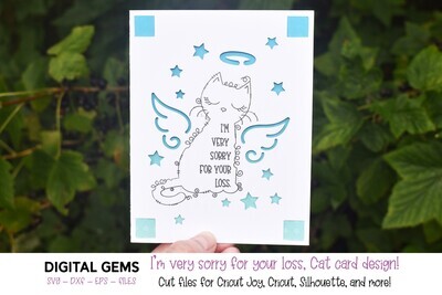 Cricut Joy SVG | Cat loss sympathy card.