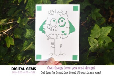 Cricut Joy SVG | Owl always love you card.