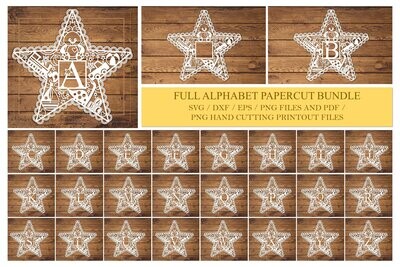 Alphabet paper cut bundle