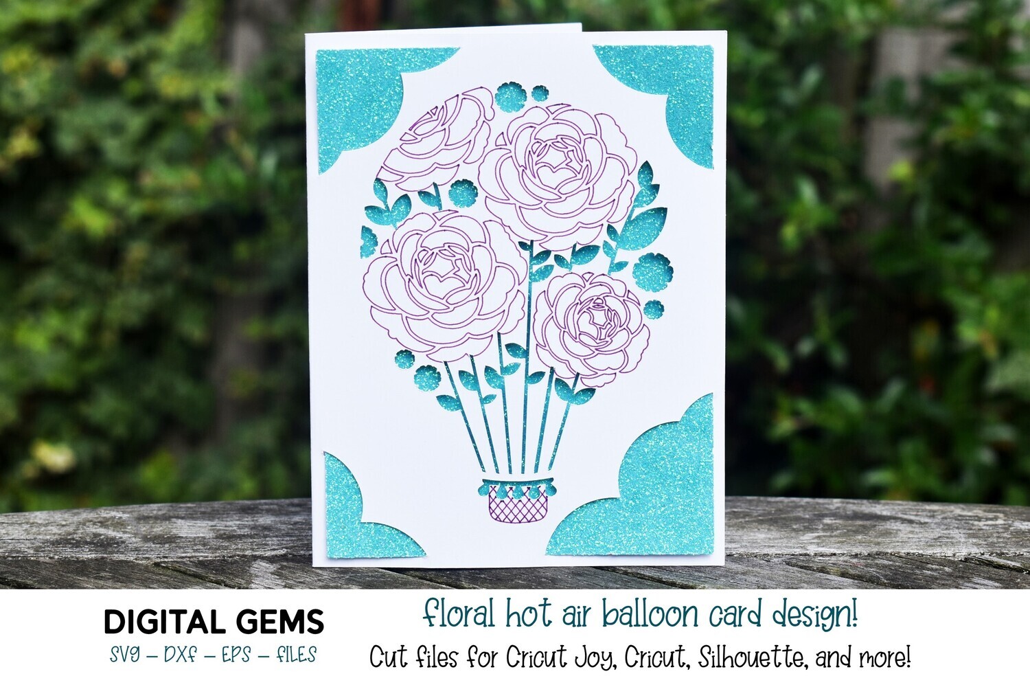 Cricut Joy SVG | Hot air balloon card.