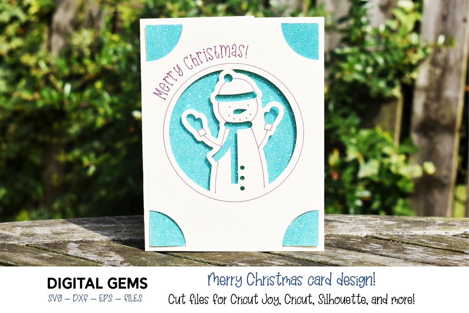 Cricut Joy SVG | Snowman, Merry Christmas card.