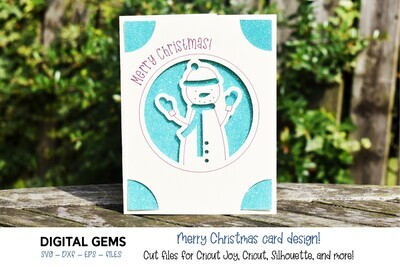 Cricut Joy SVG | Snowman, Merry Christmas card.