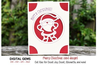 Cricut Joy SVG | Santa, Merry Christmas card.