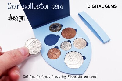 Coin card collector design. Current UK currency card