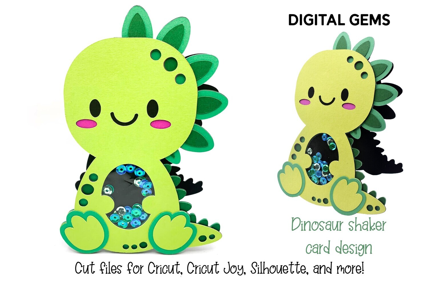 Dinosaur shaker card design