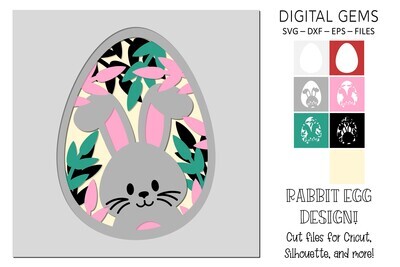 Rabbit Easter Egg Shadow Box Design