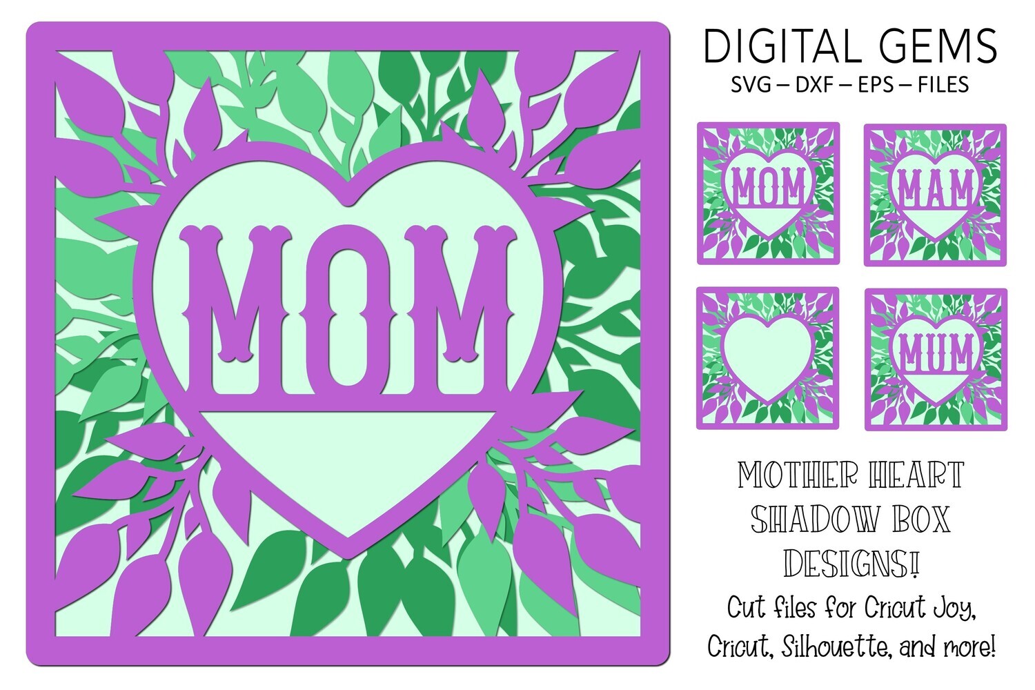 Mothers Day Heart Shadow Box Designs
