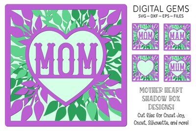 Mothers Day Heart Shadow Box Designs