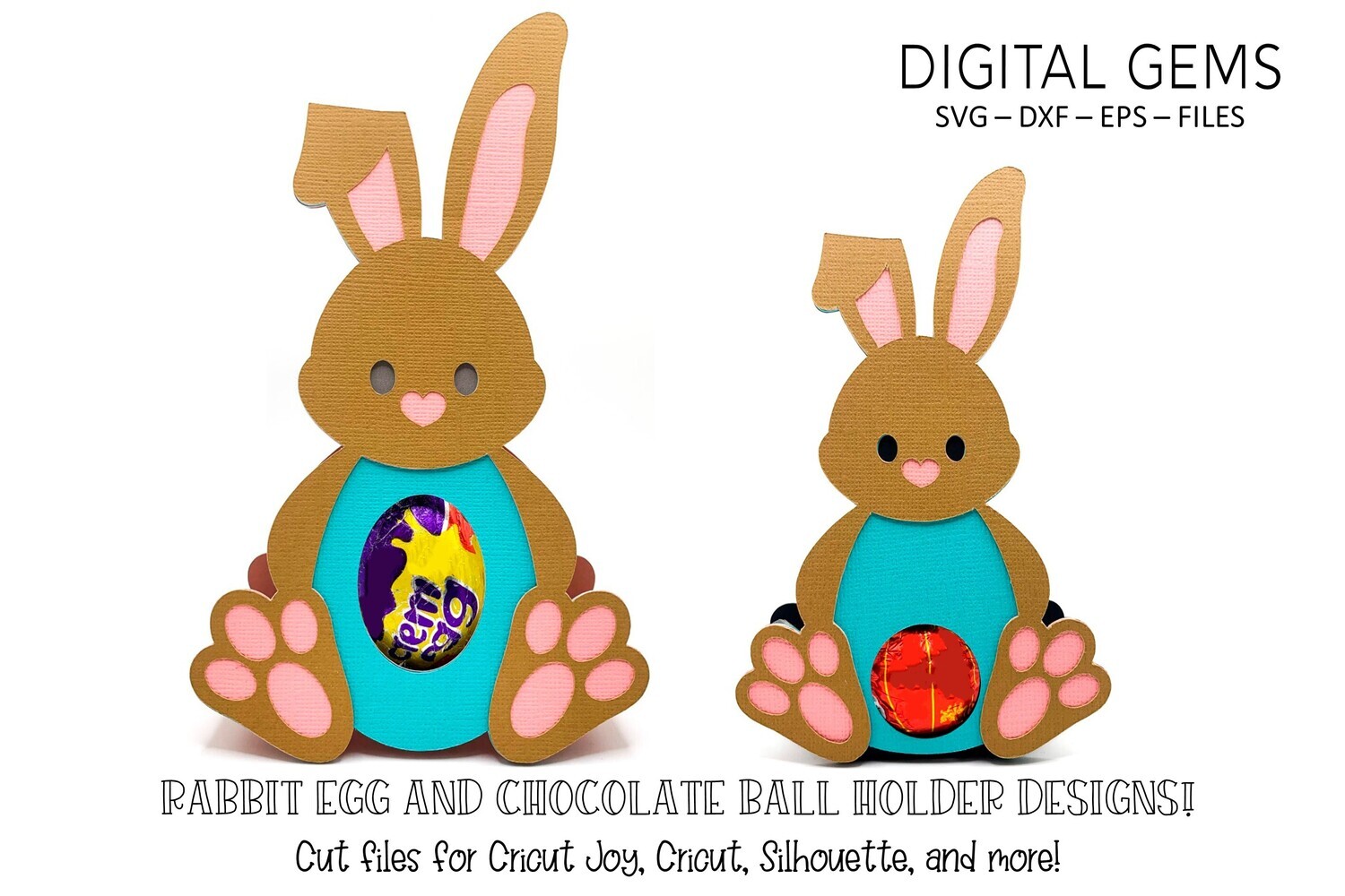 Rabbit chocolate ball and egg holder designs