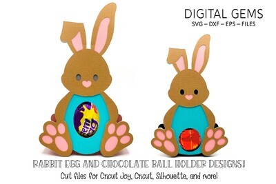 Rabbit chocolate ball and egg holder designs