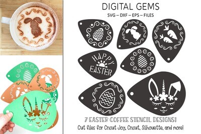 Coffee stencil Easter designs