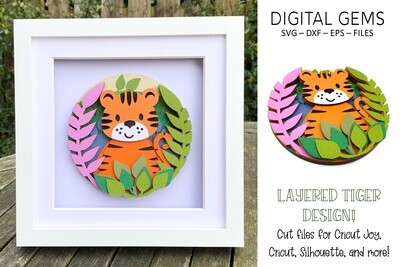 Tiger 3D Shadow Box Design