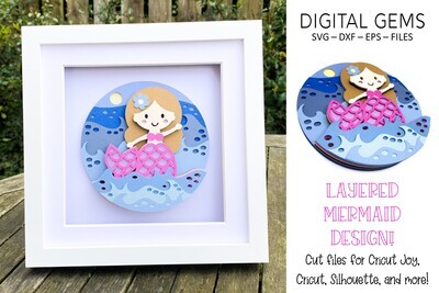 Mermaid 3D Shadow Box Design