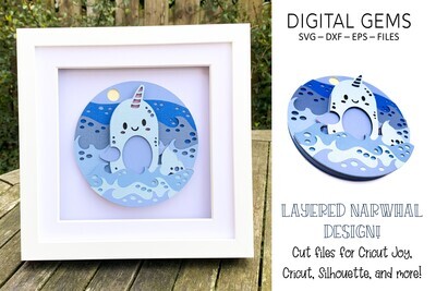 Narwhal 3D Shadow Box Design