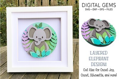 Elephant 3D Shadow Box Design