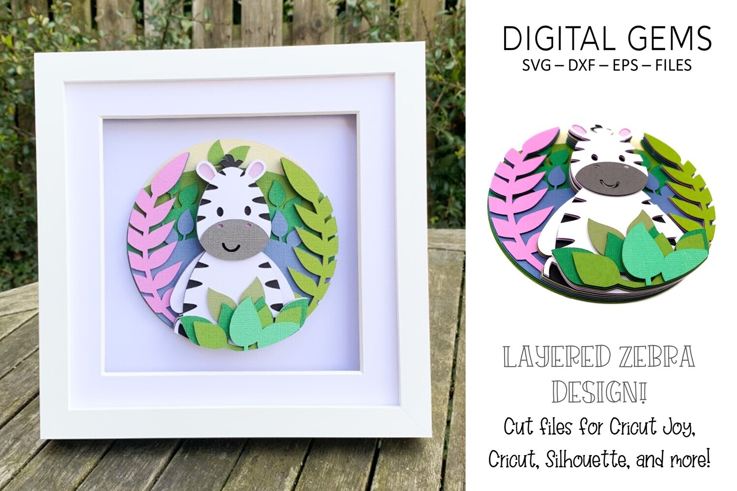 Zebra 3D Shadow Box Design