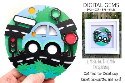 Car 3D Shadow Box Design