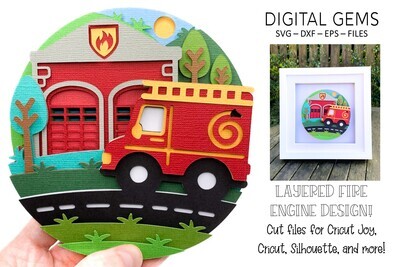 Fire Engine 3D Shadow Box Design