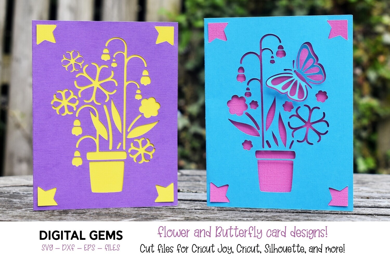 Flower and Butterfly Card designs