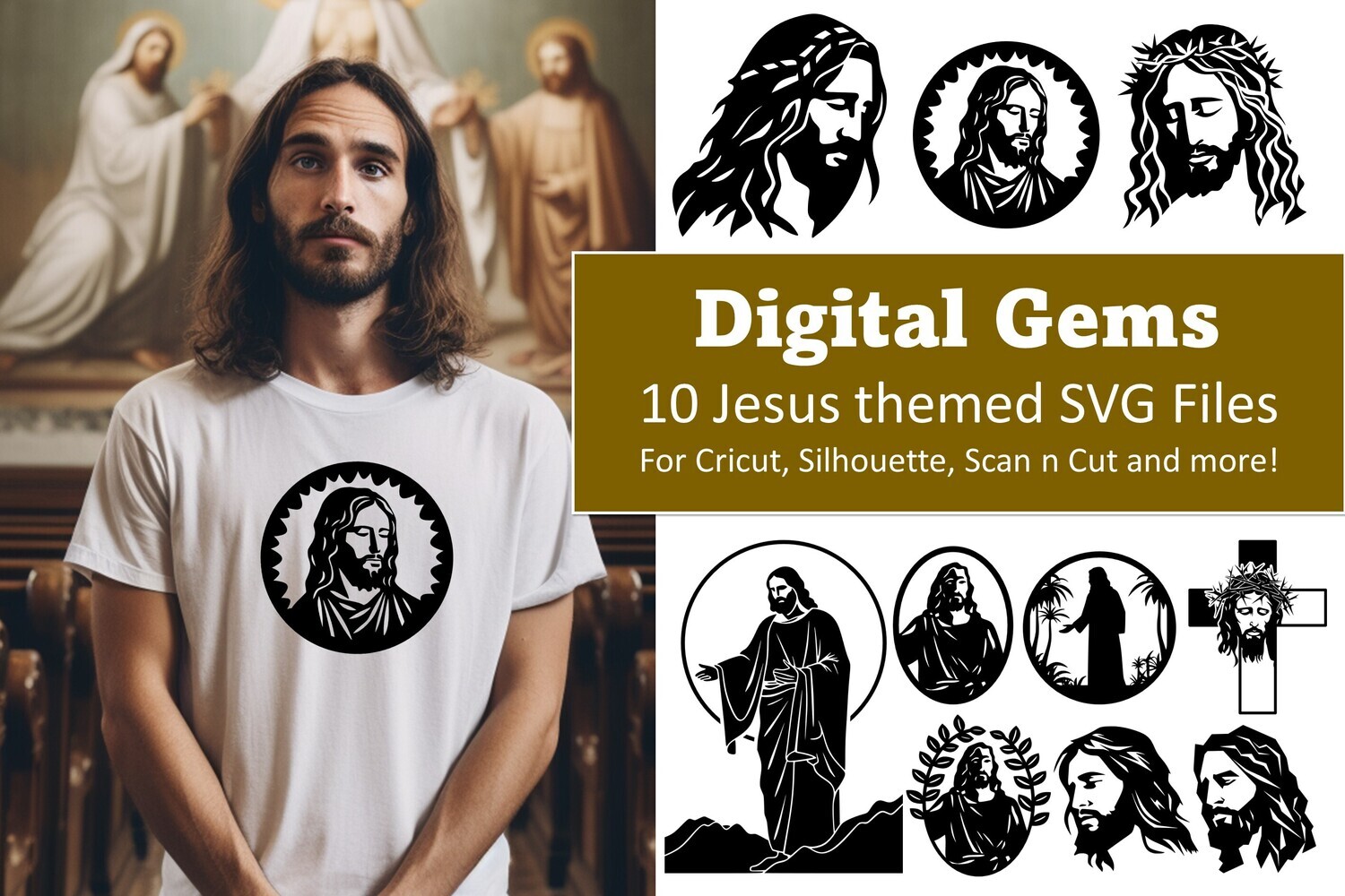 Divine Inspirations: The Jesus Collection of 10 SVG files.