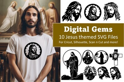Divine Inspirations: The Jesus Collection of 10 SVG files.