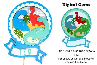 Dinosaur cake topper design.