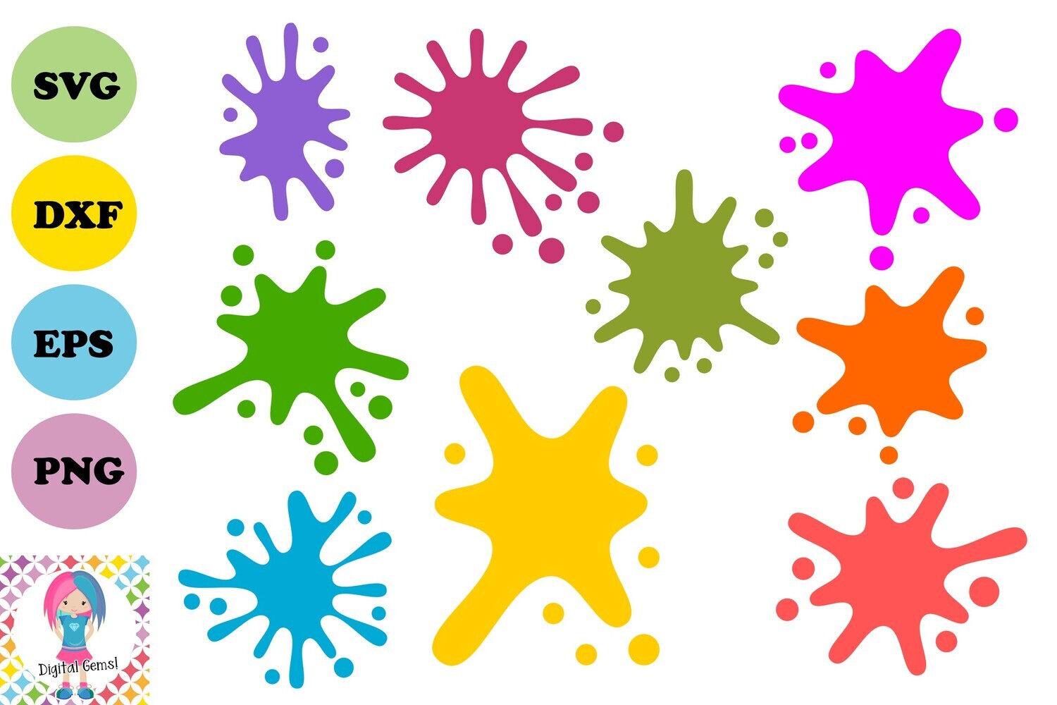Paint splatter designs