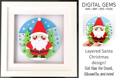 Santa 3D Shadow Box Design