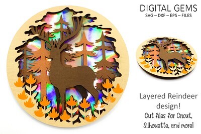Reindeer 3D Shadow Box Design