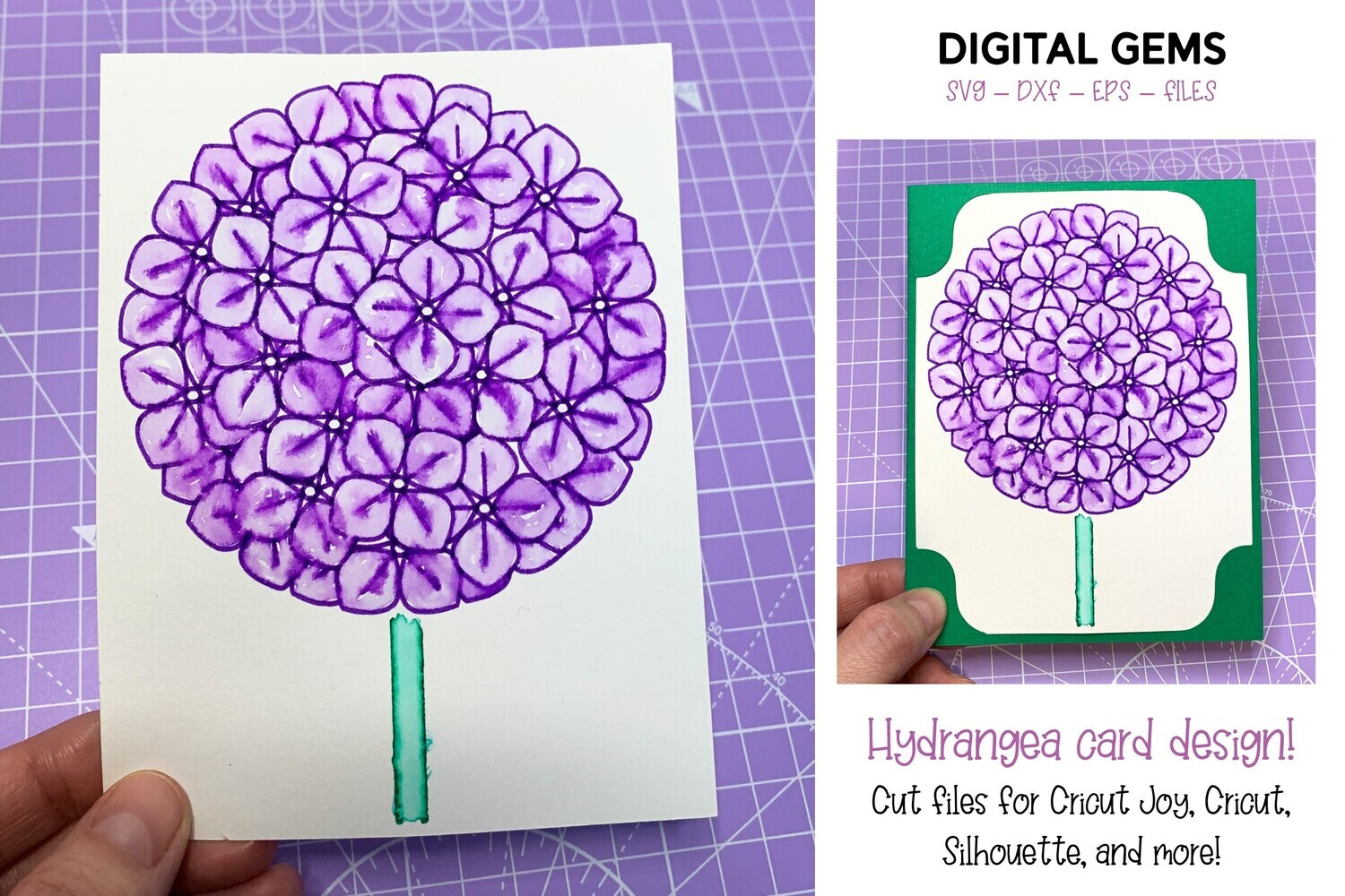 Hydrangea watercolour card.