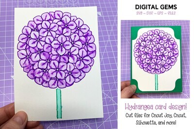 Hydrangea watercolour card.