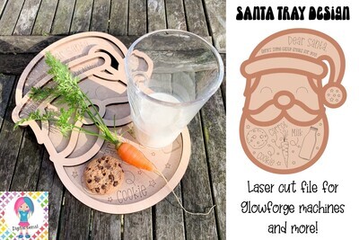 Santa tray design for Glowforge laser cutters and more