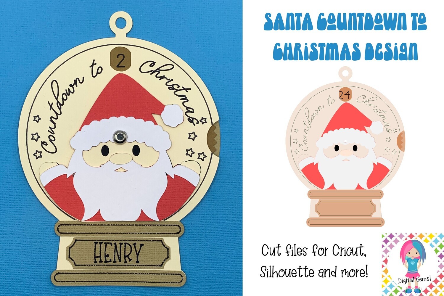 Santa countdown to Christmas design
