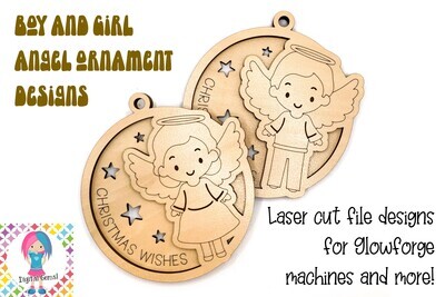 Angel ornament laser cut designs for Glowforge machines and more